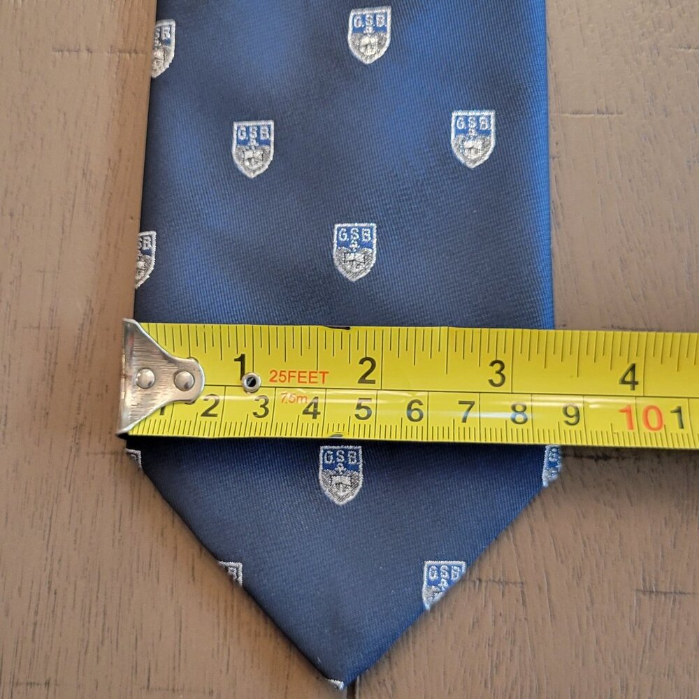Cravateur Comme Soie Silk Dark Blue GSB Graduate School Design Men's Neck Tie - Picture 8 of 8